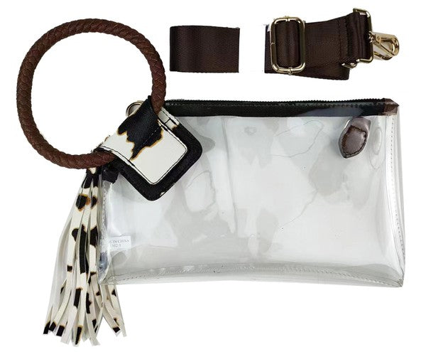 Clear Wristlet Clutch with Cuff Handle