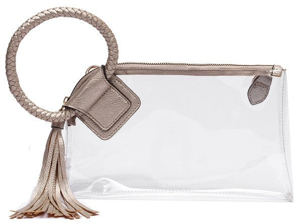 Clear Wristlet Clutch with Cuff Handle