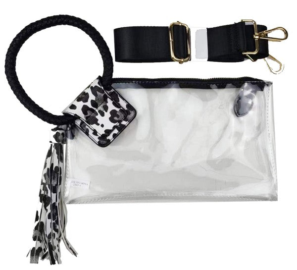 Clear Wristlet Clutch with Cuff Handle
