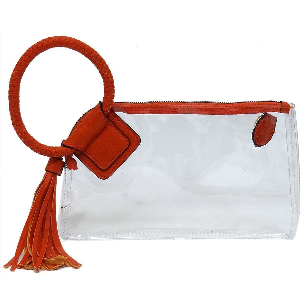 Clear Wristlet Clutch with Cuff Handle