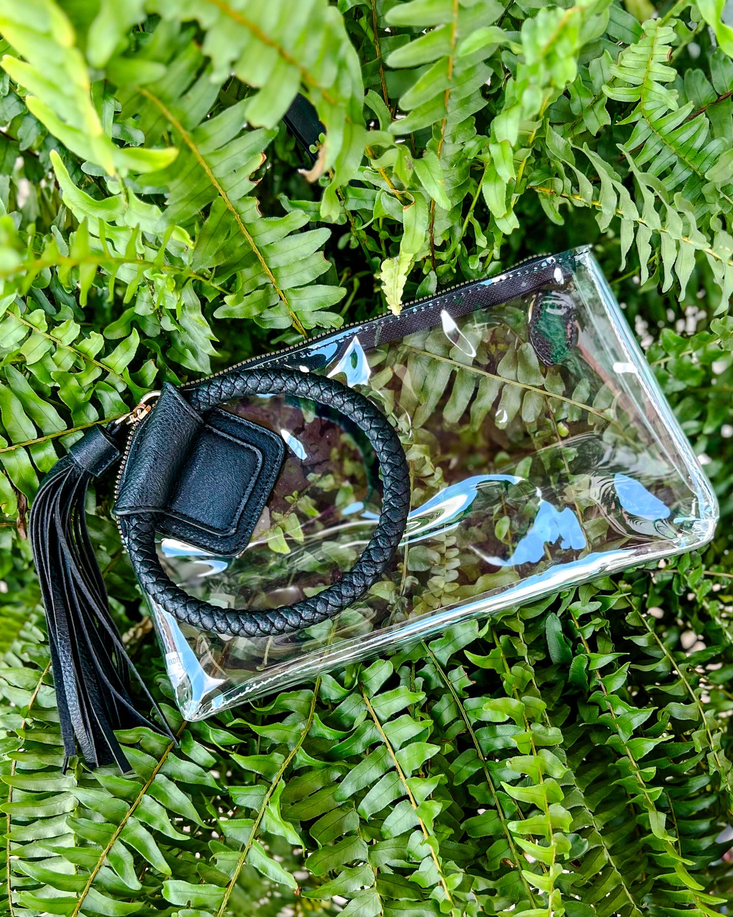 Clear Wristlet Clutch with Cuff Handle