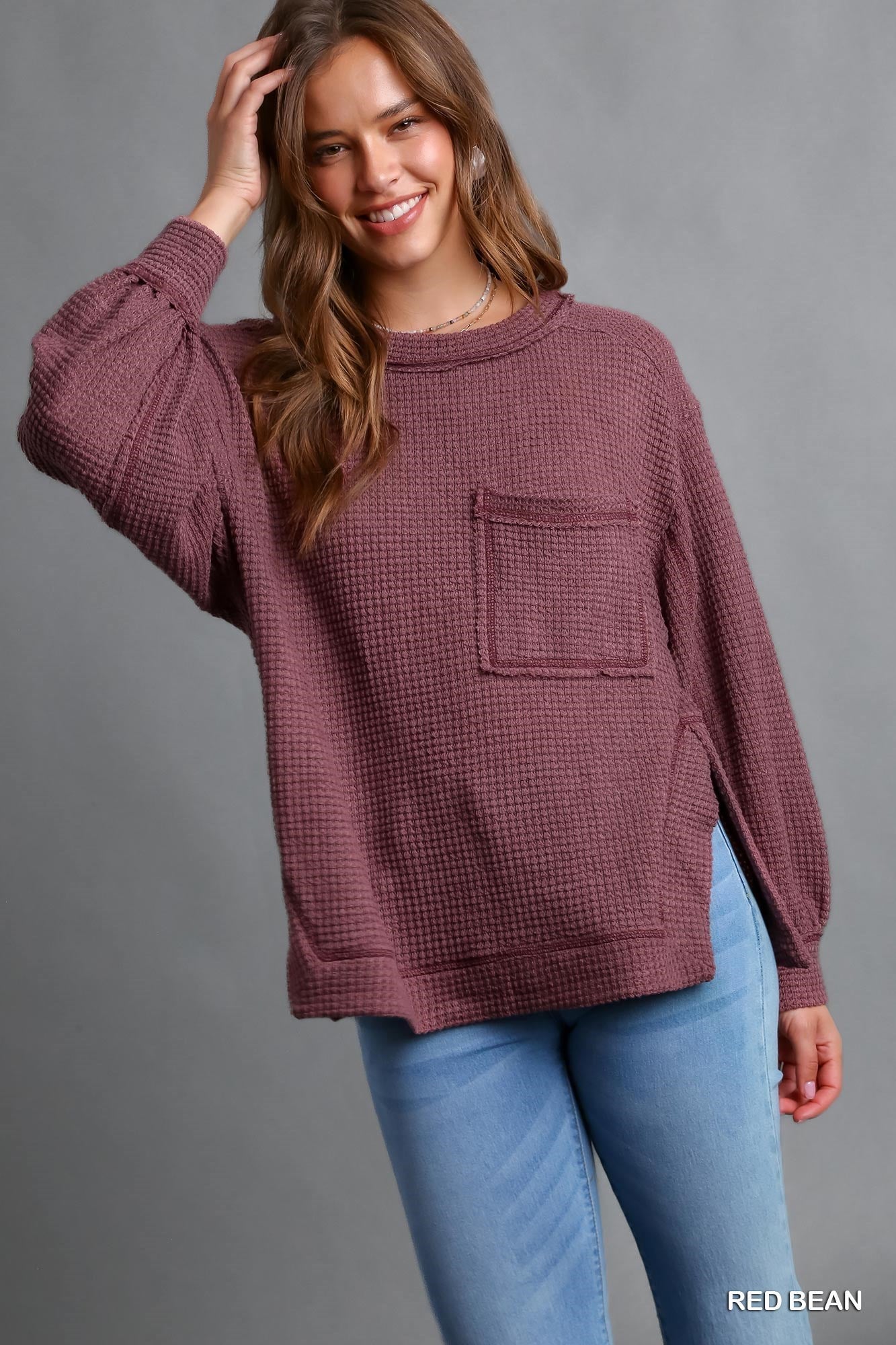 Chunky Waffle Knit Top