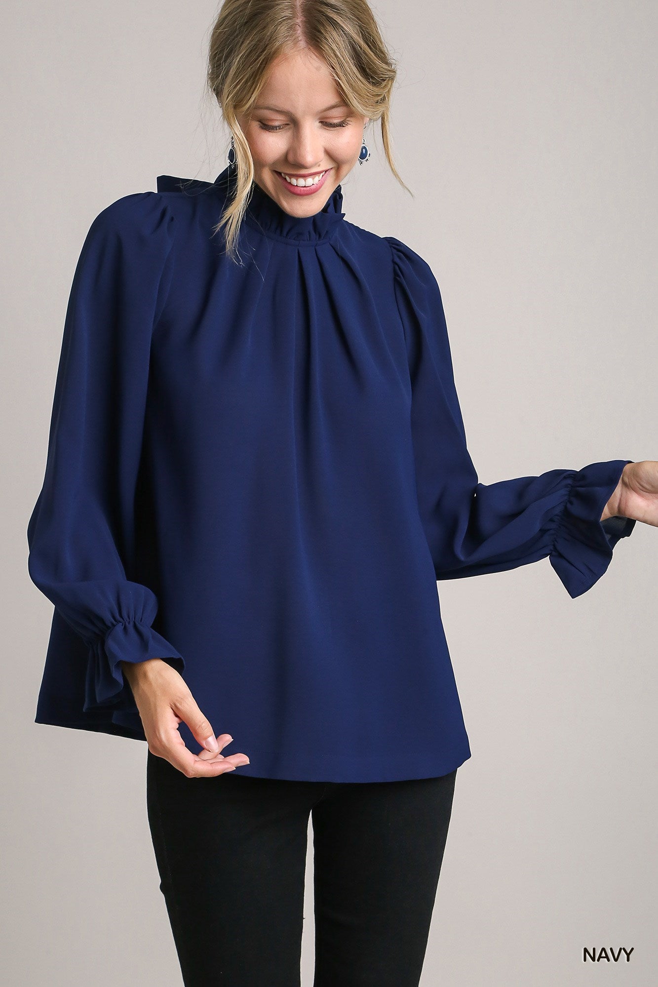 Woven Ruffle Top with Back Tie