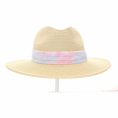 Tie Dye Band Straw Panama Hat