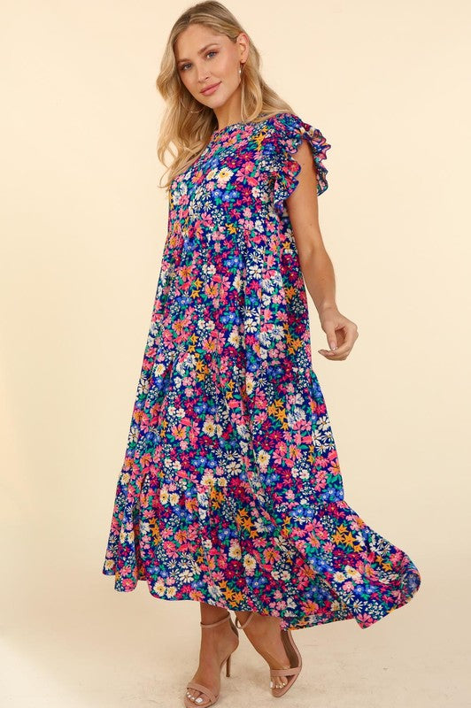 Floral Ruffle Maxi Dress Plus
