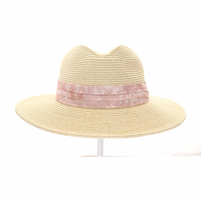 Tie Dye Band Straw Panama Hat