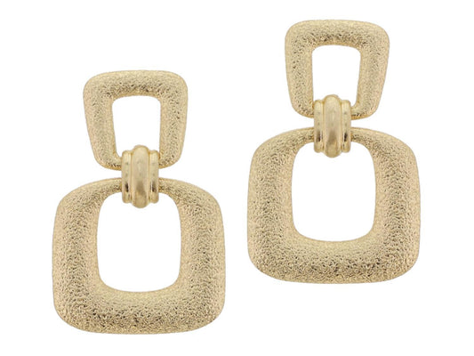 Thick Gold Squares Earrings
