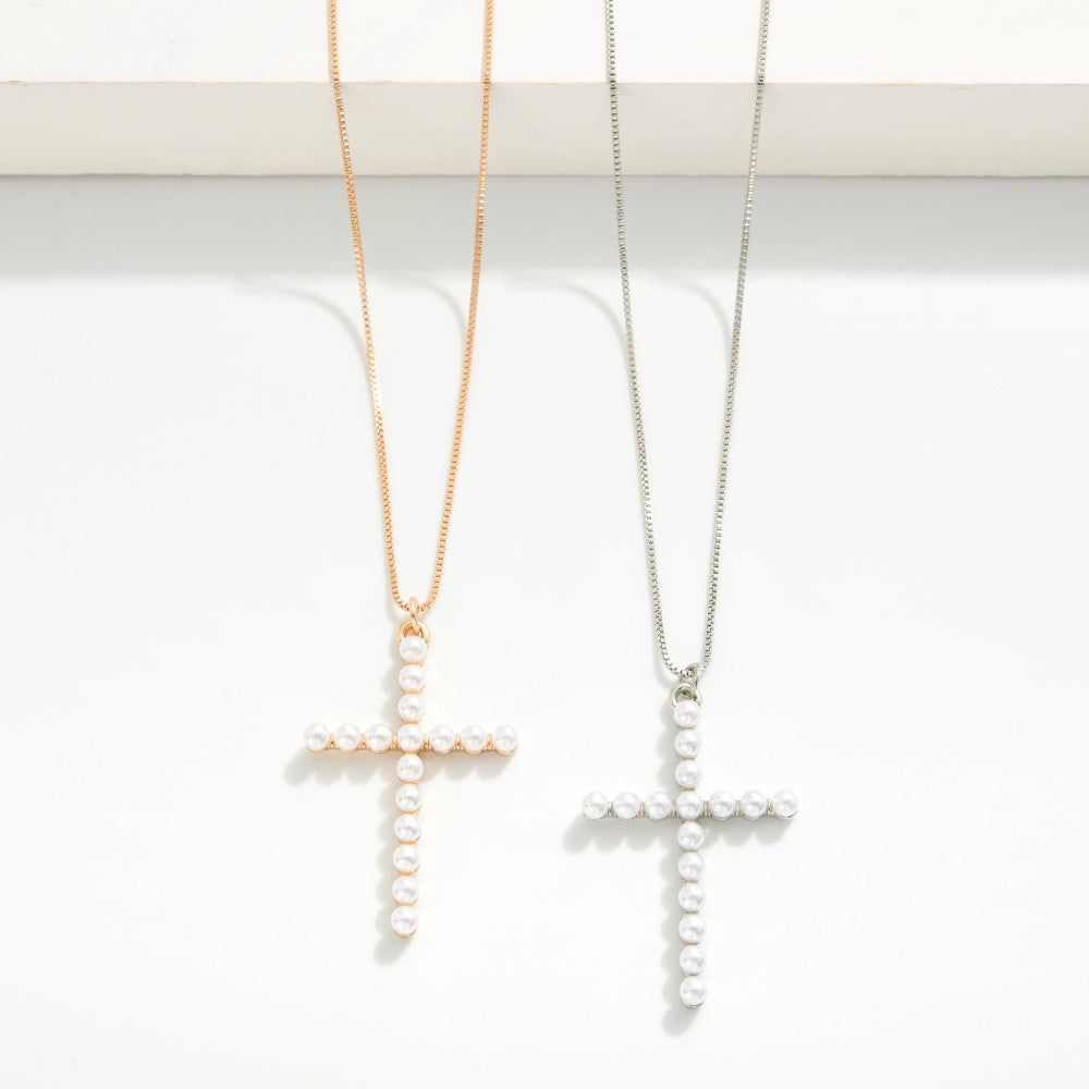 Pearl Cross Necklace