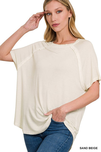 Washed Raglan Short Sleeve Top