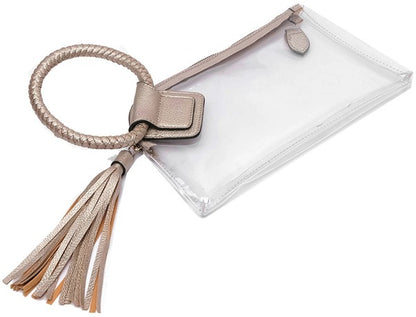 Clear Wristlet Clutch with Cuff Handle
