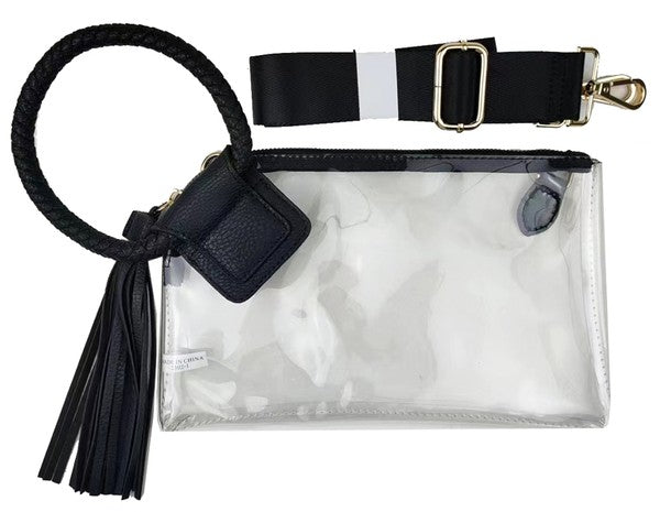 Clear Wristlet Clutch with Cuff Handle