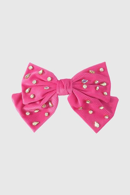 Corduroy Bow Hair Barrette