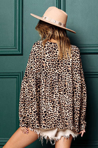 Leopard Tiered Top
