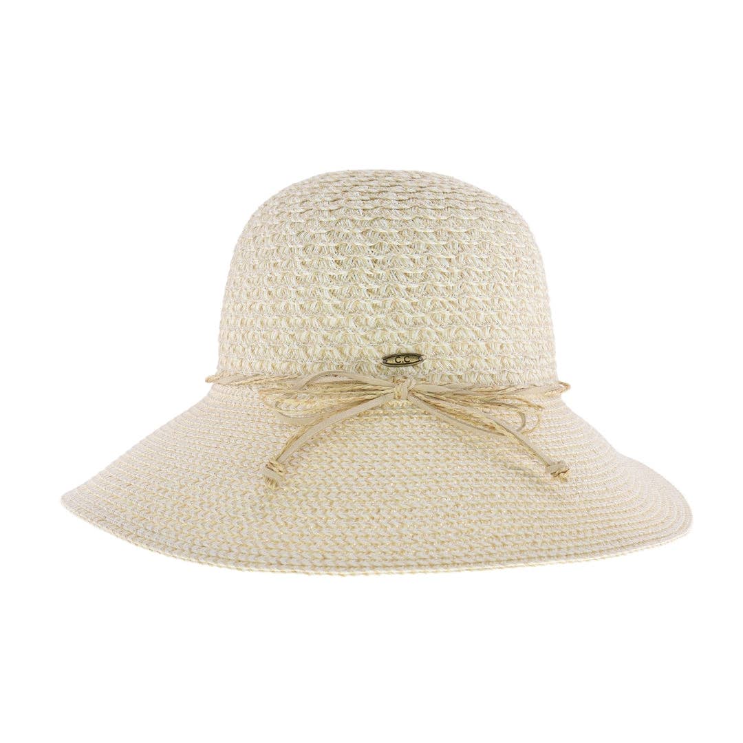 Two-Tone Heathered C.C Cloche Hat