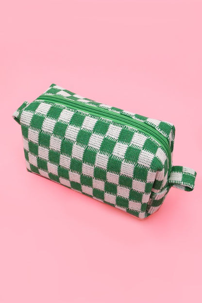 Checkered Make Up Bag