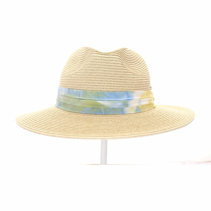 Tie Dye Band Straw Panama Hat