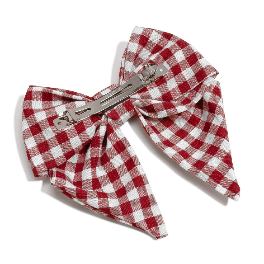 6" Checkered Plaid Game Day Clip-in Hair Bow