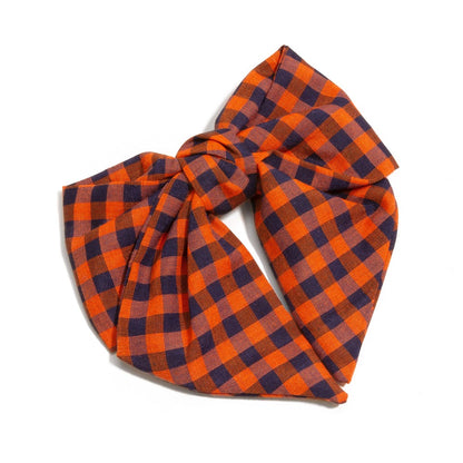 6" Checkered Plaid Game Day Clip-in Hair Bow