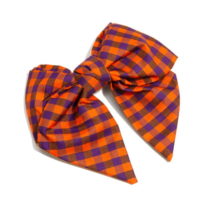 6" Checkered Plaid Game Day Clip-in Hair Bow