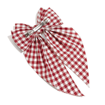 12"Checkered Plaid Game Day Oversized Clip-in Hair Bow