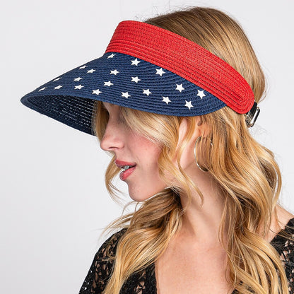 Americana Flag Roll Up Visor