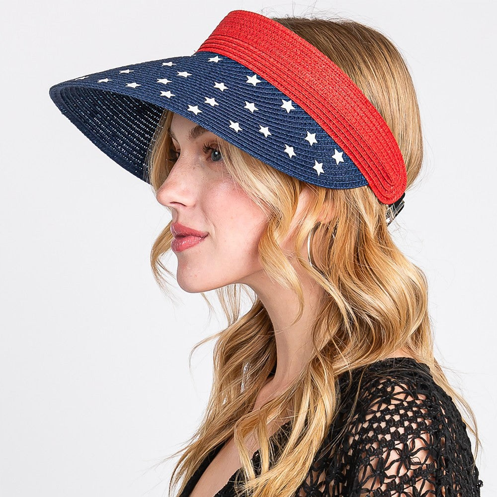 Americana Flag Roll Up Visor