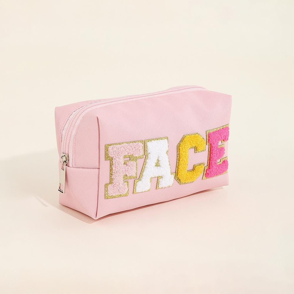 'FACE' Chenille Patch Pouch