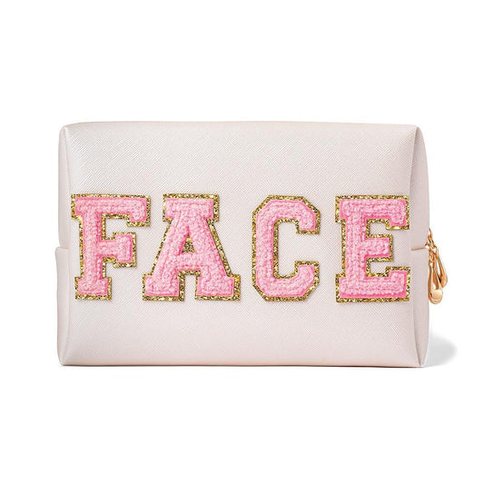 FACE Pink Chenille Patch Pouch