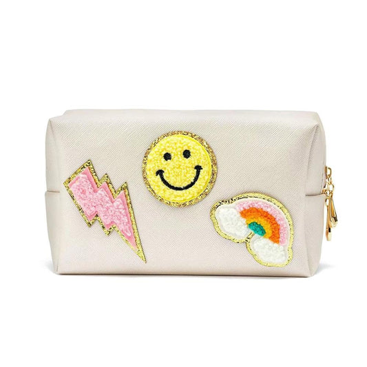 Smiley Chenille Patch Make Up Pouch