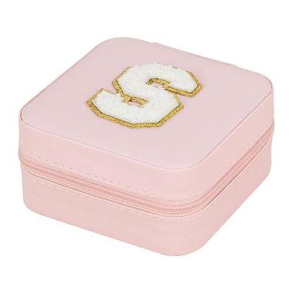 Initial Chenille Patch Travel Jewelry Box