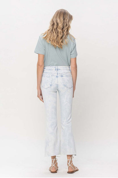 Bleached Crop Flare Jeans