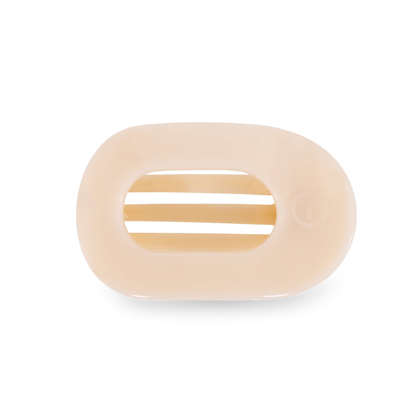 Almond Beige Large Round Flat Hair Clip