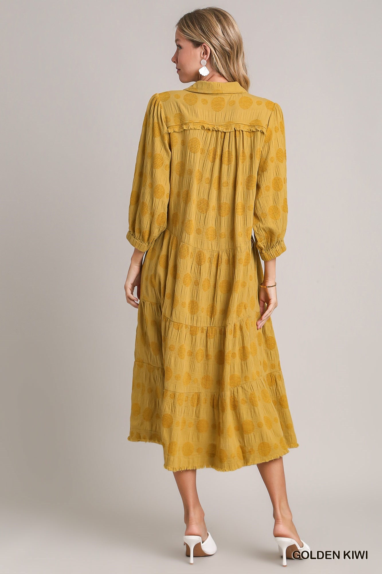 Mustard Dot Midi Dress