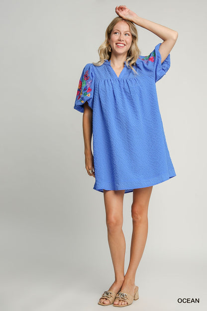 Embroidery Sleeve Dress