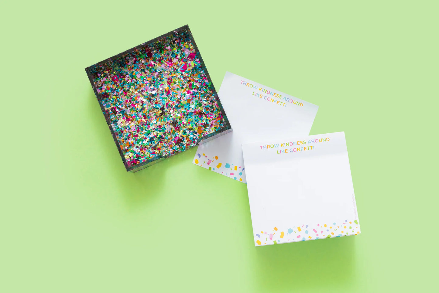 Confetti Acrylic Holder & Sticky Reminder Set