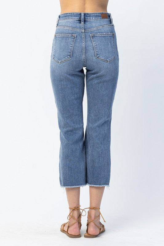 Judy Blue Distressed Cropped Jeans