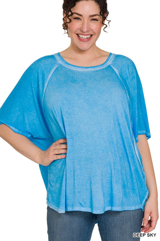 Washed Dolman Sleeve Top Plus
