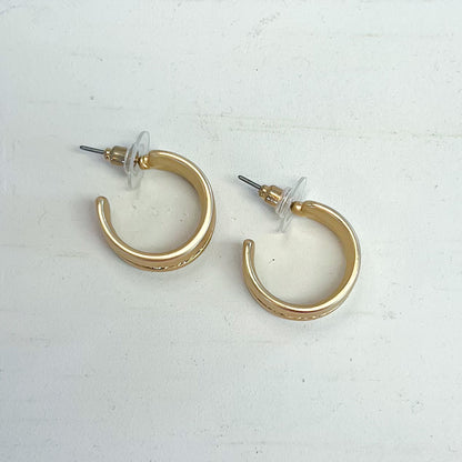 Wide Huggie Hoops with Crystal Center